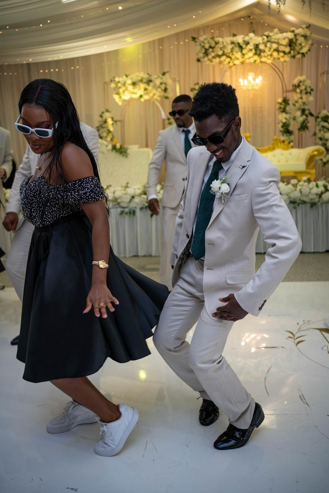 Andile Nhoro choreographing at a wedding